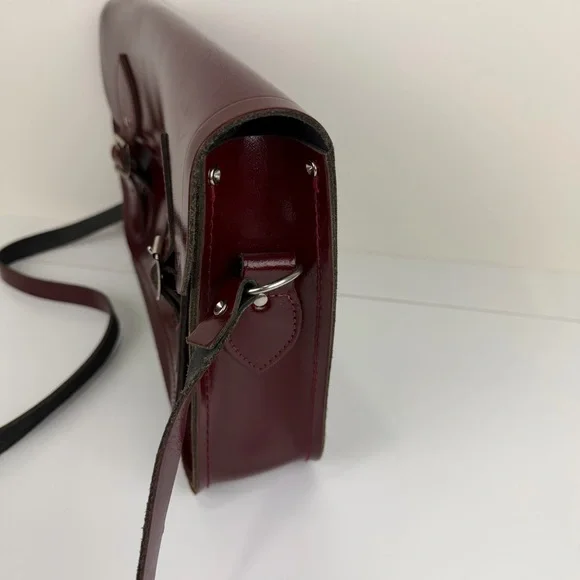 Cambridge Satchel Company Oxblood Leather Satchel Crossbody Bag - Picture 4 of 9